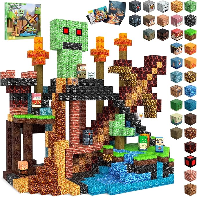 Magnetic Blocks, 100PCS Toys Building Cubes Gifts for Kids Ages 3+ | Magnetic Cubes, 0.8 inches Building Blocks, STEM Construction Toys Christmas Birthday Party Gifts for Kids Boys Girls