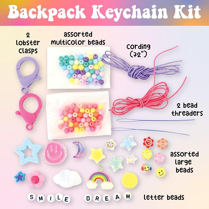 Creativity for Kids Backpack Keychains Mini Kit, Make 2 (Ages 6+)