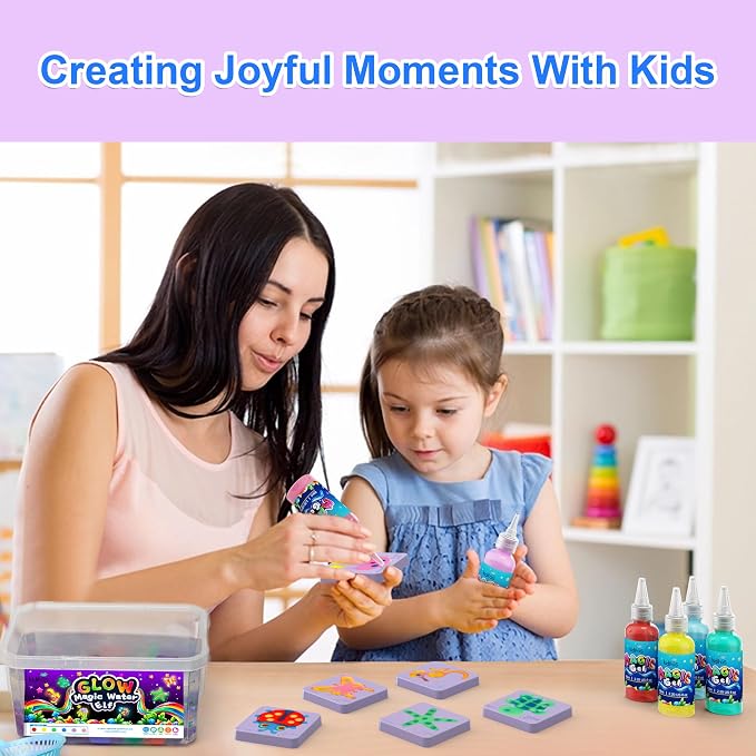 Kiditos Glow-in-the-Dark Magic Water Elf Toy Kit for Kids, DIY Craft Kit | 6 Gels & 6 Molds, Magic Aqua Fairy Water Gel Kit, STEM Science Activity, Party Favors & Birthday Gifts for Kids Ages 3+