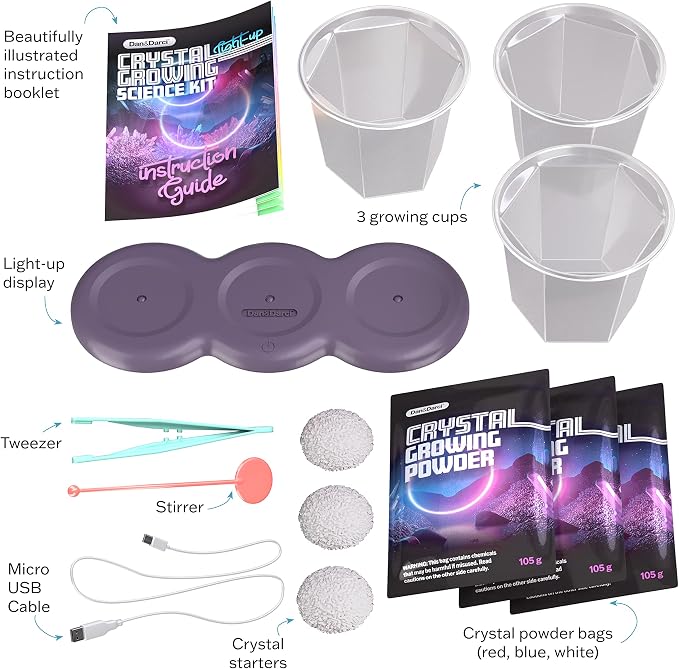 Light-up Crystal Growing Kit for Kids - Science Kits for Kids Age 8-12 - 6 7 8 9 10 Year Old Boy Birthday Gifts - Gifts for Girls - STEM Toys for 7 Year Old Boys, Experiment Crafts for Age 10-12 Years | 6 7 8 9 10 Year Old Boy Birthday Gifts - Gifts fo...