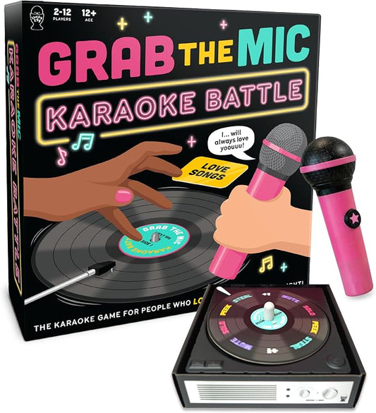 Lucky Egg Grab The Mic: Karaoke Battle, Spinning Record Timer Singing Game | Spinning Record Timer, 2-12 Players. Perfect For Family Sing-Offs And Teen Or Adult Game Nights.