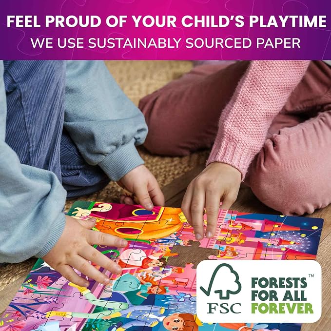60 Piece Puzzles for Kids Ages 4-6 - 4 Jigsaw Toddler Puzzles Ages 3-5 | Fairy Tale Jigsaw Puzzles for Kids - FSC Certified - Educational Learning Toys - Gift for 5 Year Olds