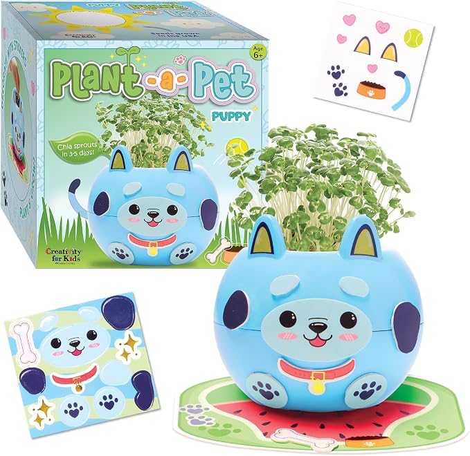 Creativity for Kids Plant-A-Pet: Puppy Toys for Girls - Mini Gifts for Girls, Arts and Crafts for Kids, DIY Activity Set & Screen Free Summer Fun (Ages 6+)