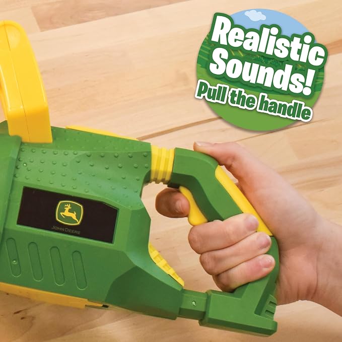 John Deere Power Tools Weed Trimmer - Construction Tool Toy with Lights and Sounds | Realistic Pretend Play Set for Kids 5+ - Sunny Days Entertainment