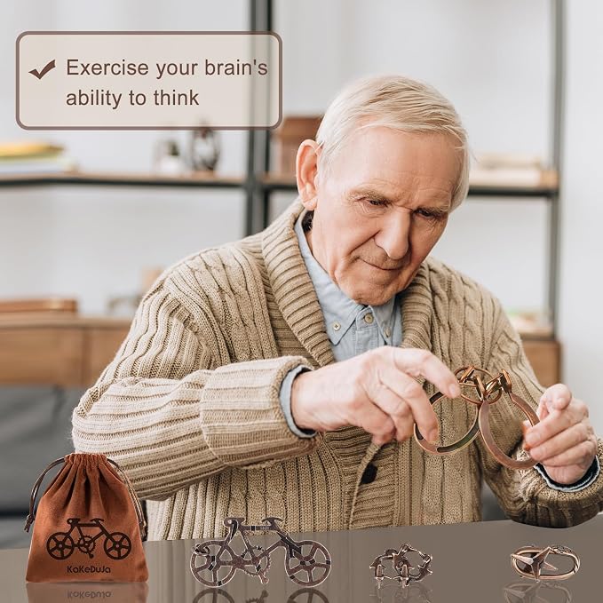 12 PCS Brain Teaser Puzzles Disentanglement Puzzles Metal Puzzle Logic Metal Puzzle for Adult Lock Puzzles Gift for Adults Teenagers