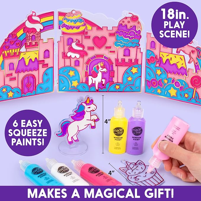 Made By Me Paint & Create Window Art Worlds Unicorn Kit – DIY Suncatcher Kit for Kids Ages 6+ – Create Your Own Suncatchers & Window Clings