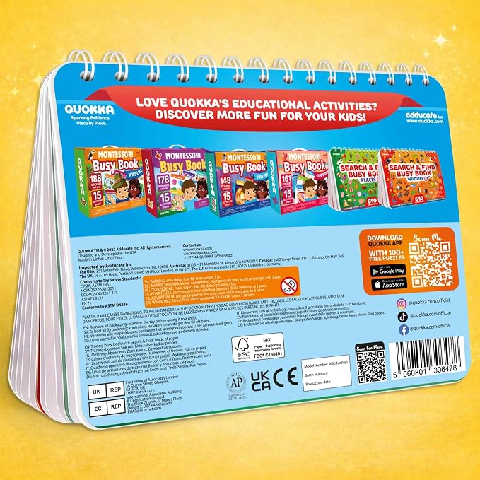 Busy Book for Toddlers 3-5 - Reusable Dry Erase Workbooks for Kids 4-6 | Adventure Search and Find Activity Pad - Toddler Workbook with Markers for Travel and Quiet Time