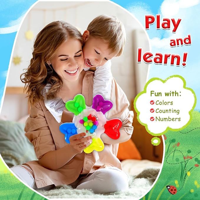 Christmas Color Sorting Sensory Toys | Fine Motor Skills Games for Toddlers, Montessori Preschool Outdoor Travel Learning Toys, for 3-5 Year Old Boys & Girls