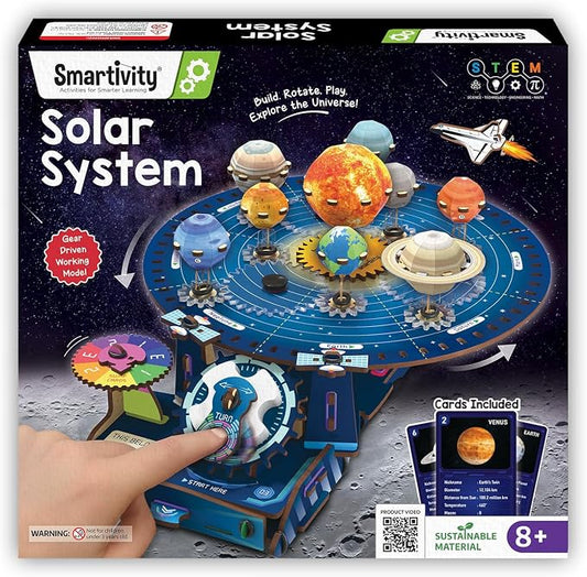 Smartivity DIY Solar System Kit - Gear-Driven Planet Model for Kids 8-14 | Build, Rotate & Explore the Planets | Learn Solar System & Science Facts | Birthday Gift for Boys & Girls 8-14 Years