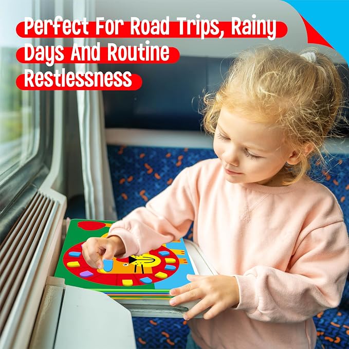 SpriteGru Foam Sticker Art Activity, 20 Wild Animal Art Boards with 1660 Foam Stickers in 10 Colors, Funny DIY Activity Creative Craft Kits Travel Game for Kids, Boys & Girls