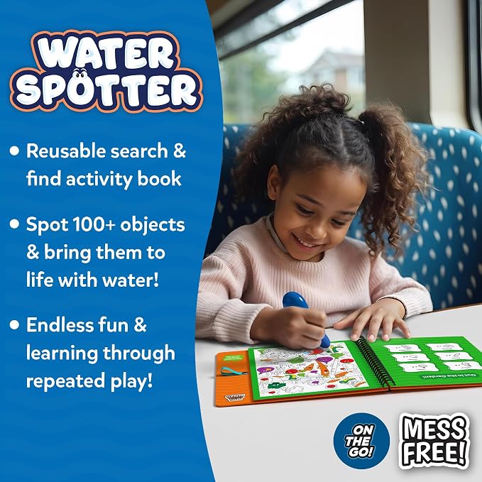 Skillmatics Water Spotter, Around the House, Travel Toy, Activity Book | Paint with Water Kit, Kindergarten Coloring Book, Screen-Free Fun, Mess-Free, Gift for Kids, Boys & Girls Ages 4, 5, 6, 7, 8