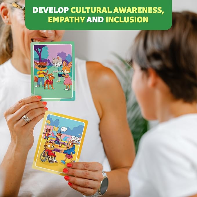 Who What Why Diversity Conversation Cards for Kids, SEL Game, Ages 4+ | Empathy, disability awareness, social skills, coping skills, culture, traditions, therapy and family discussions