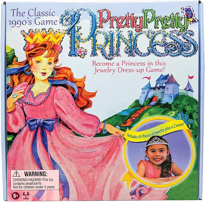 Pretty, Pretty, Princess Game with 90's Artwork, by Winning Moves Games USA | Jewelry Dress-Up Game, 2-4 Players, Ages 5+