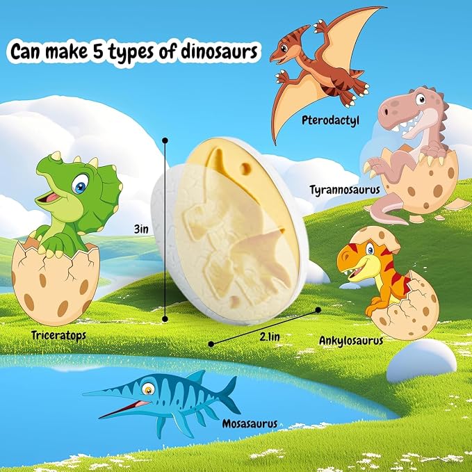 Dinosaur Toys Kids Dough Playset, 55PCS Dino Toys Kit with Molds & Clay | Make Dinosaurs or Create Your Own Models, Storage Case Gift for Boys & Girls Ages 3-8