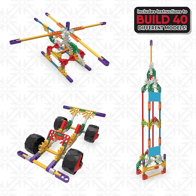 K'NEX - 40 Model Building Set‚ 141 Pieces, STEM Toy, Engineering Play, Creative Construction‚ Ages 5+