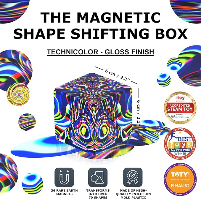 Shashibo DODECA Magnetic Puzzle Cube, Stress Relief Fidget Toy | 100+ Possible Shapes, Sensory Fidget Toy For Adults & Kids, Fun Shape Shifting Puzzle Box For All Ages