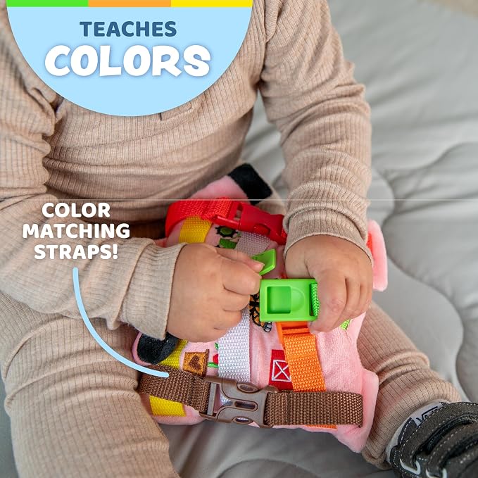 Buckle Toys, Boink Pig, Learning Activity, Develop Fine Motor Skills | Compact Travel Size, Perfect Calming Sensory Toys For Toddlers and Kids