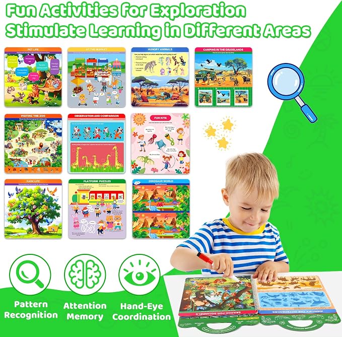 Search and Find Activity Books for Kids Ages 3-5, Toddler Toys Travel Games | Kids Busy Book for Car Airplane Road Trip Essentials, Perfect Easter Christmas Birthday Gift, Preschool Learning Activities