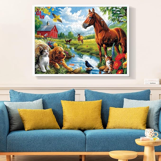 300 Piece Jigsaw Puzzle for Adults, Horse 300 Piece Jigsaw Puzzle for Kids | Cat Jigsaw Puzzles, Animal Jigsaw Puzzles, Creative Games and Holiday Party Gifts, Fun and Challenging Family Games
