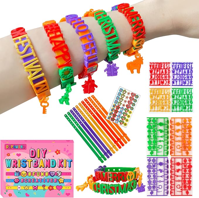 Friendship Bracelet Making Kit, DIY Jewelry Kit for Kids Ages 5-12 | Art & Craft Kits for Girl, Snap-On Design, Adjustable Strap, Personalized Name Bracelets, Sleepovers, Parties, Birthday Gifts
