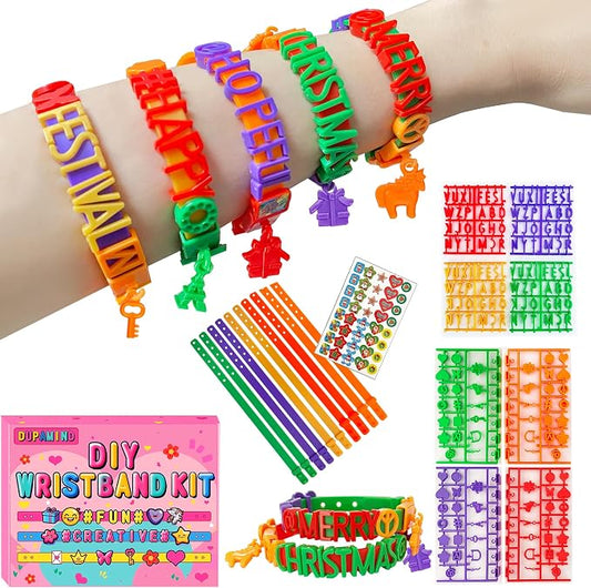 Friendship Bracelet Making Kit, DIY Jewelry Kit for Kids Ages 5-12 | Art & Craft Kits for Girl, Snap-On Design, Adjustable Strap, Personalized Name Bracelets, Sleepovers, Parties, Birthday Gifts