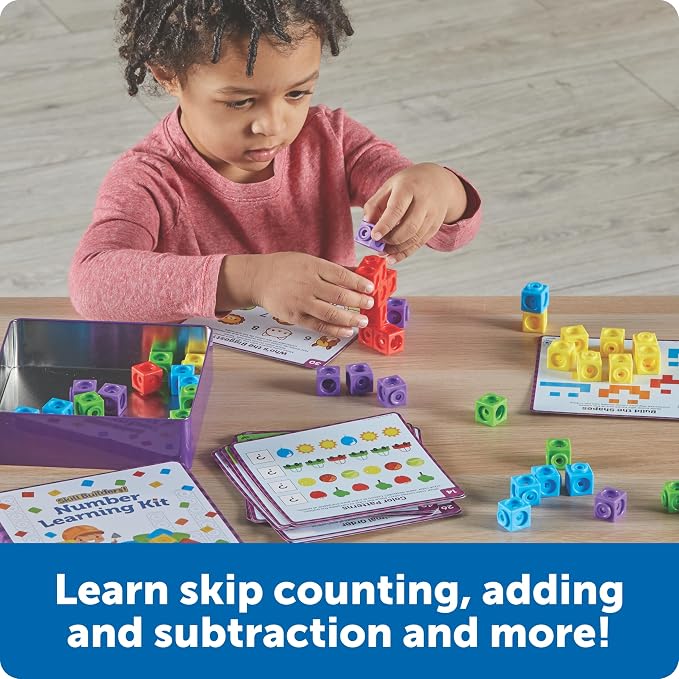 Learning Resources Skillbuilders Numbers Learning Kit | Math Manipulatives, Linking Cubes, Homeschool Supplies, Preschool Classroom Must Haves, Toddler Activities
