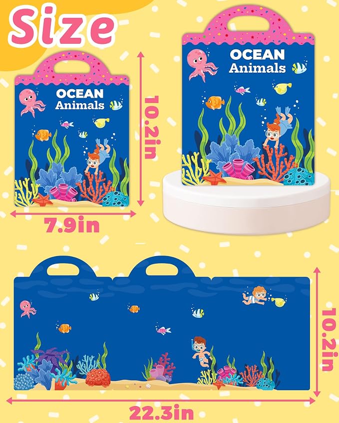 Benresive Reusable Sticker Book for Toddlers, Stickers for Kids, Travel Toy | Toddler Toys, Boys Girls Birthday Gifts, Airplane & Road Trip Essentials Kids, No Mess Waterproof Toddler Crafts Activities