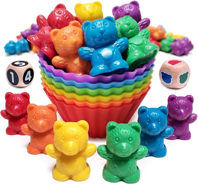 Cute & Cuddly Counting Bears with Dice - Sort, Count, Match & Play 60pc
