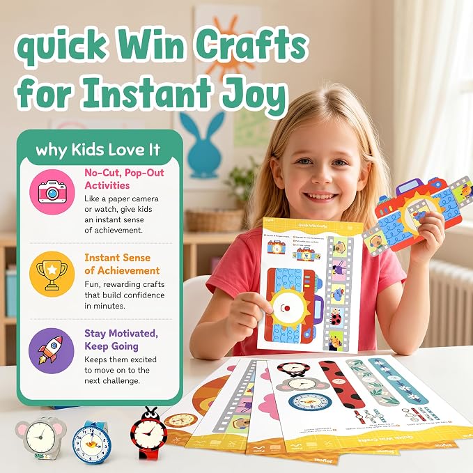 JoyCat Scissor Skills Activity Kit, Toddler Scissors Ages 3-5, Animals | Preschool workbook with 34 animal activities, scissors for kids and glue for 4-level toddler arts and crafts.