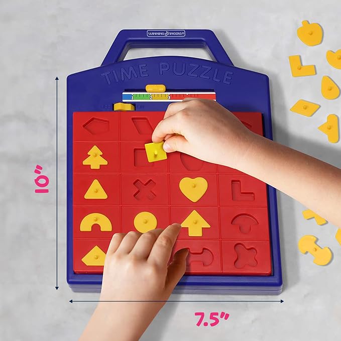 Winning Fingers Shape Toy Puzzle Game – Pop Up Board Game with Shape Puzzles - Two Players Concentration Games Puzzle Board Matching Game - Educational Toy for Kids 3 Years and Older