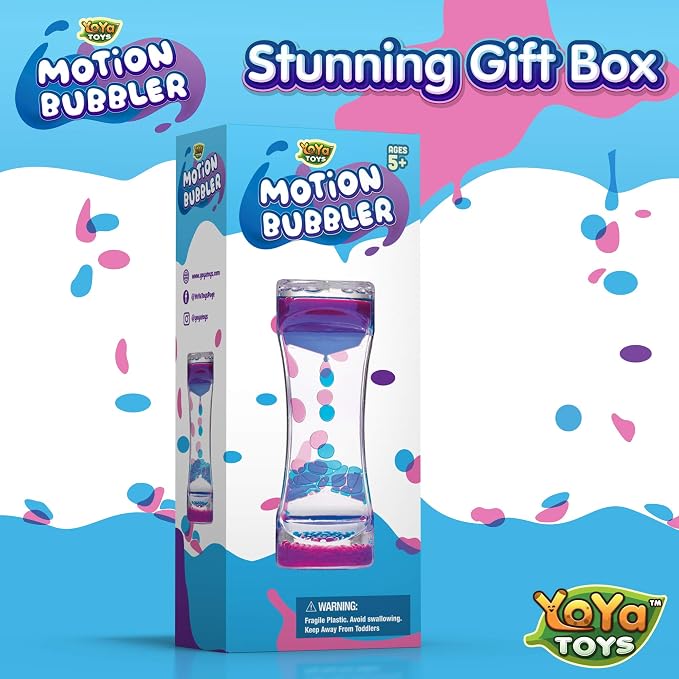 YoYa Toys Liquimo - Liquid Motion Bubbler 1 Pack - Sensory Fidget Toy for Kids & Adults - Hourglass Bubble Timer - Visual Desk Toy for Focus, Relaxation & Stress Relief