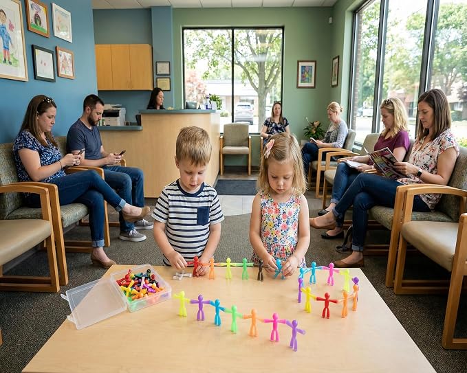 MAGMEN Magnetic People Figures-10 Pc Kids Magnet Men Travel Toy Characters | 3 in. poseable fidget figures, magnets securely embedded. Quiet car and desk play. Party favors. w/metal play tin