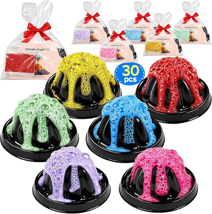 30Pcs Volcano Eruption Science Kit STEM Science Experiments Bulk Party Favors Classroom Prizes Goodie Bag Stuffers Gifts Exchange for Boys and Girl (30Pcs, One Size)
