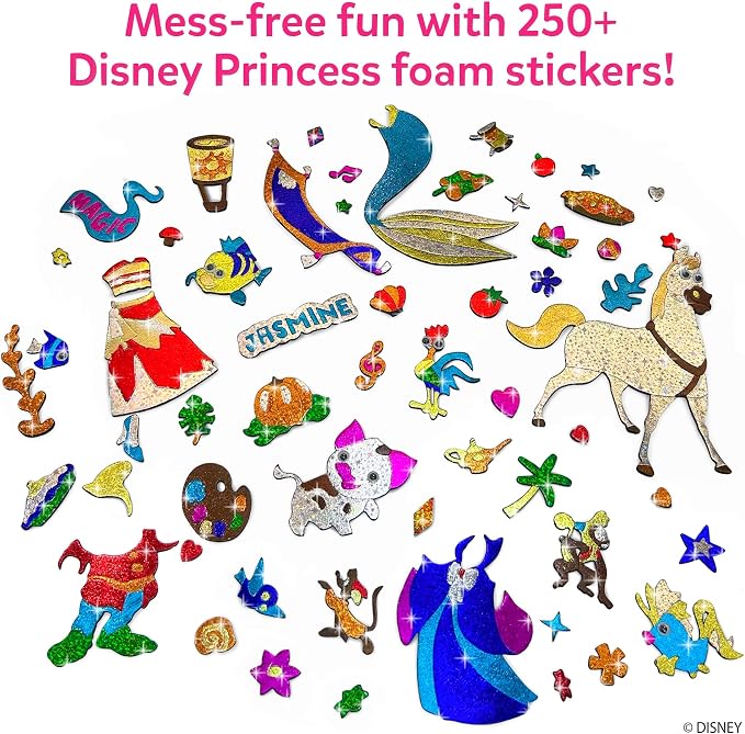Skillmatics Foil Fun Disney Princess, Foil Art & Craft Kit, Gift for Kids | Travel Toy, Mess-Free Sticker Activity, DIY Decor, For Fans of Cinderella, Ariel & Jasmine, Girls & Boys Ages 4, 5, 6, 7, 8