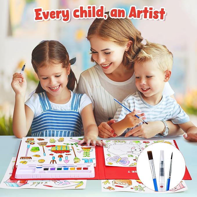 JoyCat Paint with Water Coloring Books for Toddlers (Farm) | Watercolor Painting Set for Kids Ages 3-5 & 4-8, Arts & Crafts Drawing Activity Travel Toy, Birthday Gifts for Boys & Girls