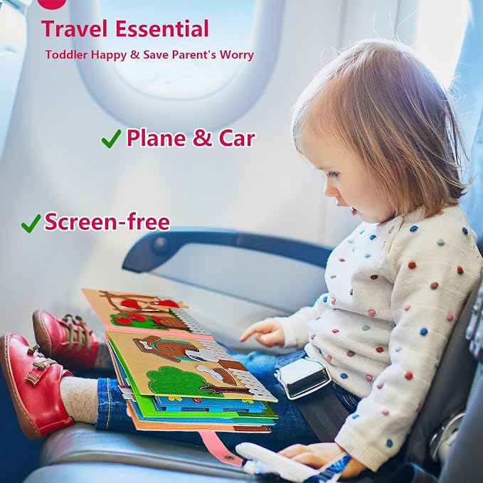 Montessori Busy Book for Toddlers 3-5 Quiet Book Activity Learning Travel Toys for Toddlers Ages 3-5-7 Girls Gift