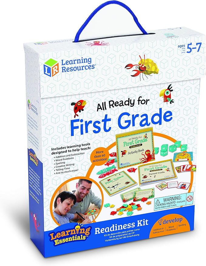 Learning Resources All Ready for First Grade Readiness Kit | Activities, School Preparation Toys, Homeschool, 32 Page Guide Included, Ages 5+