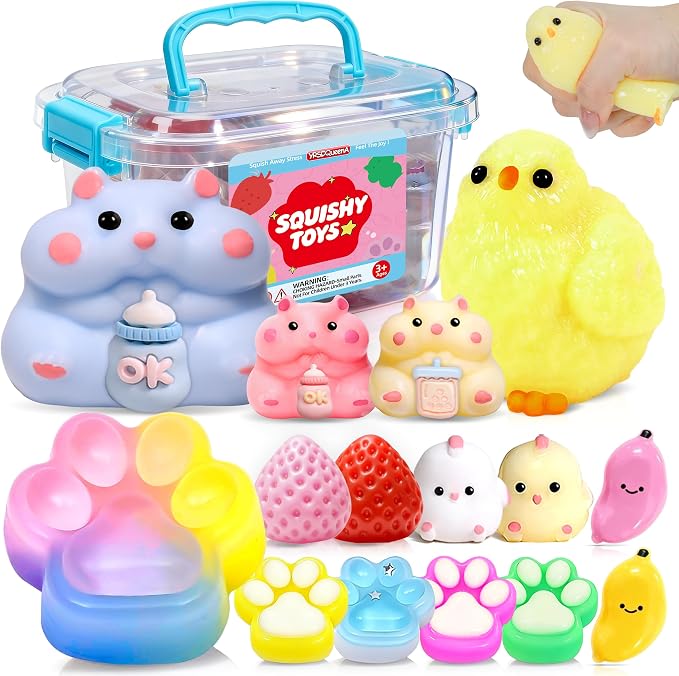 15Pack Taba Squishy Toys Kit -Squishy Fun Box-Squishy Fidget Squeeze Toys | Taba Squishy Party Favors for Kids 8-12-Cute Squishies Stress Relief Toys for Girls 6-8-10-12 Year Old Girls Birthday Gifts