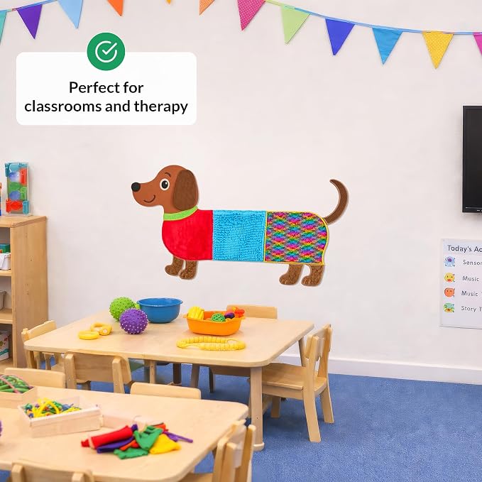 ODOXIA Sensory Wall Panel for Kids | Touch, Feel & Learn | Dog Sensory Room Toys | Activity Play Panels | Wall Busy Board | Calm Down Corner Equipment | Flip Sequin Fabric | for Autism, ADHD, Anxiety