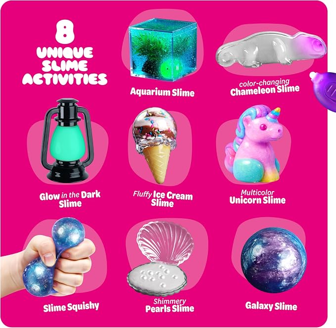 Slime Kit for Girls Ages 8-12 - All-in-One DIY Slime Making Kit - Kids Gift | Galaxy Unicorn Glow-in-the-Dark Slime Set - Birthday Gift for Tween Girls 8 9 10 11 12 - STEM Fun for Kids