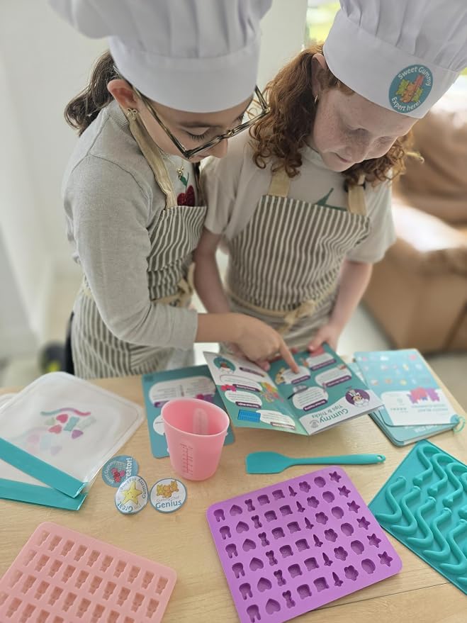 Kids Gummy Making Kit | Real Reusable Candy Science | Ages 6-12 | STEM DIY Activity | Gummy Molds and Visual Recipe Cards | Screen Free Fun | Birthday Christmas Gift Stocking Stuffer