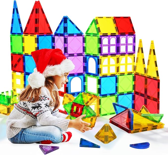 MAGBLOCK Magnetic Tiles, 70PCS Magnetic Blocks for Kids | Magnet Building Set,Educational Toys for Kids Ages 3-8, Montessori Sensory Magnet Blocks for Kids