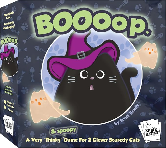 BOOoop by Smirk & Dagger: Adorable 2 Player Strategy Board Game | with 34 Cat and Kitten Pieces, Halloween edition with NEW Ghost cats, A for Couples, Family, Adults and Kids Ages 10 and Up