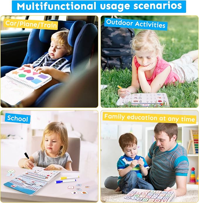 Mallify Busy Book for Toddlers 3-5, Preschool Busy Book 30 Themes Kids Binder and Early Learning Toys, Tracing Coloring Books for Kids Ages 4-8, Montessori Books for Toddlers, Christmas Birthday Gifts