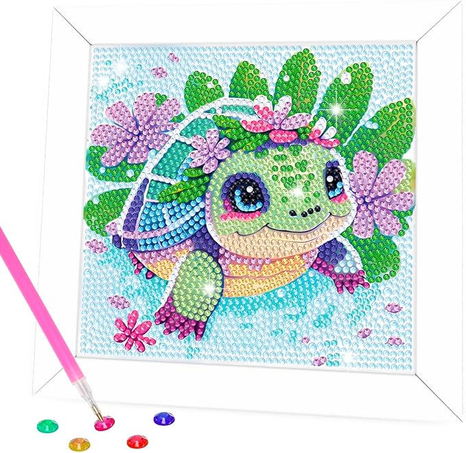 Diamond Art Kits - Crafts for Girls - Diamond Art Painting with Wooden Frame - Arts and Crafts - GEM Art Supplies Dots for Adult Beginners Home Wall Decor Gifts