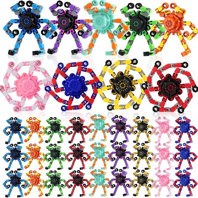 36PCS Transformable Fidget Spinners, Bulk Sensory Robot Fidget Stress Relief Toys for Boys, Fingertip Gyros Sensory Toys for Autism