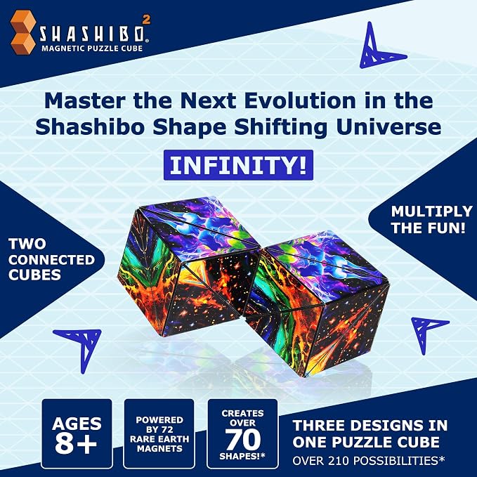 Shashibo ICOSA XL Magnetic Puzzle Toy, Stress Relief Fidget Toy | 200+ Possible Shapes, Sensory Fidget Toy For Adults & Kids, Fun Shape Shifting Puzzle Toy For All Ages
