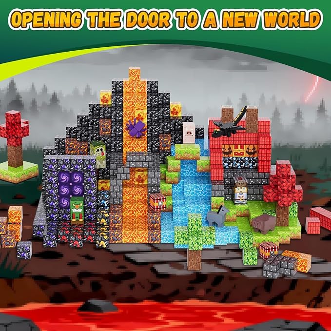 200PCS Magnetic Blocks, Magnetic Building Blocks, 0.78in Magnetic Building | STEM Game Stacking Toys for Kids, Birthday Gifts for Boys and Girls Age 3+ Years Old