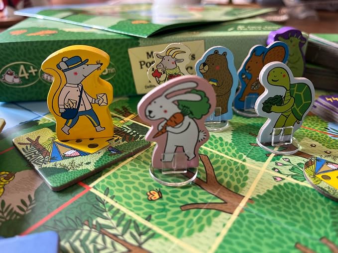GIGAMIC Mr. Postmouse’s Picnic | Adorable Animal Adventure Board Game for Kids | Help Mr. Postmouse Get His Friends to the Picnic | Cooperative Tile Flipping Kids Game | Ages 4+ | 1-4 Players | 30 Min