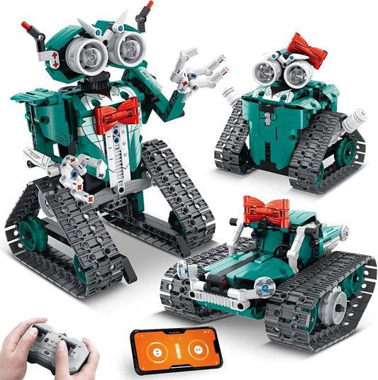 IQKidz APP/Remote Control STEM Building Kits for Kids Ages 8-12 - 3 in 1 RC Robot Car Toys, 440 Pcs Educational Science Projects, Gift Ideas for Boys Girls